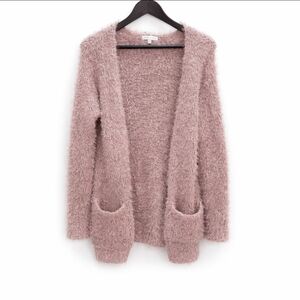 Woven Heart Pink Soft Eyelash Knit Sweater Womens Sz XL